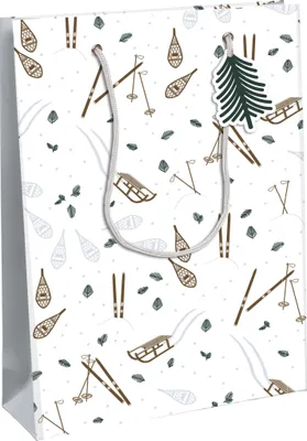 Produktbild von Clairefontaine 6x Geschenktasche L, Winter, 26,5x14x33 cm - Weiß X-30924-2C