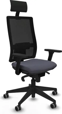 Produktbild von Bürostuhl mit Kopfstütze Piqueras y Crespo 3D066G1 Dunkelgrau