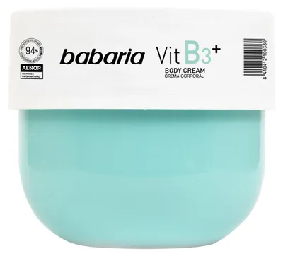 Imagen del producto de Crema corporal Babaria con Vitamina B3, crema, para mujeres, hidratante, suavizante, calmante, para piel sensible, apta para todo tipo de piel, 400 ml, con glicerina