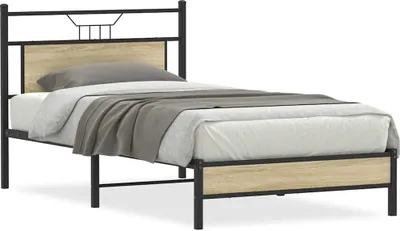Image de vidaXL Cadre de lit sans matelas Chêne Sonoma 100x190 cm Bois composite