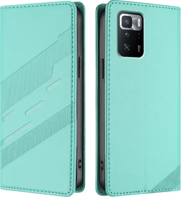 Produktbild von Hülle für Xiaomi Poco X3 GT, Kunstleder Brieftaschen Handyhülle mit Kartenfach und Standfunktion Türkis