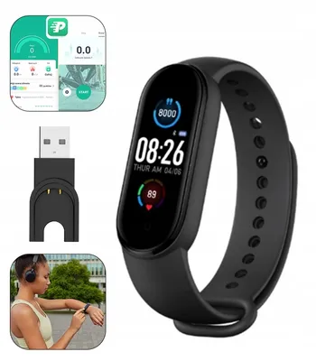 Produktbild von Zum Trainieren Geeignete Smartband-M5-Smartwatch-Mit Kalorienzähler Und Herzfrequenzmesser In Schwarz