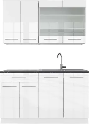 Immagine prodotto di Cucina completa Vicco Fame-Line Bianco lucido/bianco 140 cm , PL Antracite, Model 42316