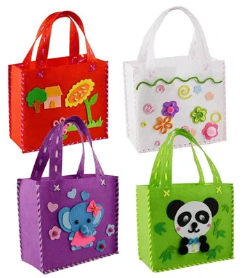 Produktbild von Filz Nähset Kinder Handtaschen - 4 Stück - DIY Filztaschen Set ab 5 Jahren
