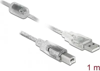 Image de DELOCK Câble USB A -> B St/St 1.00m transparent