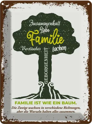 Produktbild von vianmo Blechschild 40x30 cm Familie ist wie ein Baum Freunde