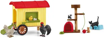 Produktbild von SCHLEICH 42572 Hühnerstall, für Kinder ab 3+ Jahren, Farm World - Spielset & 42501 Spielspaß für niedliche Katzen, für Kinder ab 3+ Jahren, Farm World - Spielset