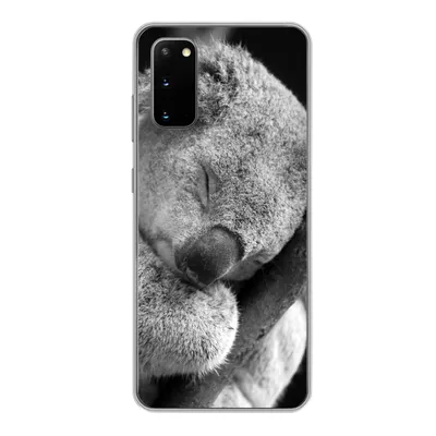 Produktbild von MuchoWow® Handyhülle Schutzhülle Hülle für Samsung Galaxy S20 Schlafender Koala auf schwarzem Hintergrund Silikon Softcase Handy Hülle - Bild