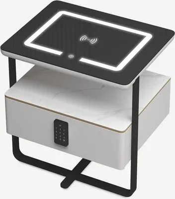 Immagine prodotto di Comodino con lampada LED a batteria e cassetto Klaas