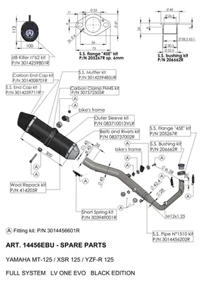 Obrázek produktu pro Sada těsnících kroužků pro výfuk LeoVince, náhradní díl z nerezové oceli, průměr 40 mm, určená pro výfukové systémy