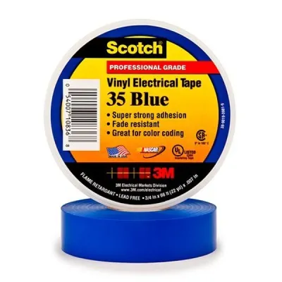 Produktbild von 3M Witterungsbeständiges Klebeband (L x B) 20 m x 19 mm Blau PVC SCOTCH TM 35 Inhalt: 1 Rolle(n) (80-6112-1158-4)