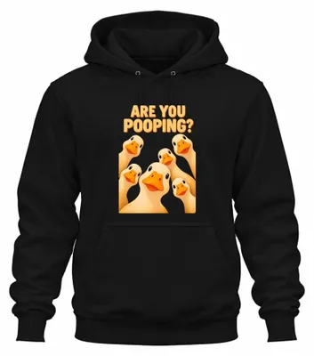 Immagine prodotto di "Are You Pooping Lustige Enten" Felpa con cappuccio, motivo "Anatre divertenti", colore nero, taglia L