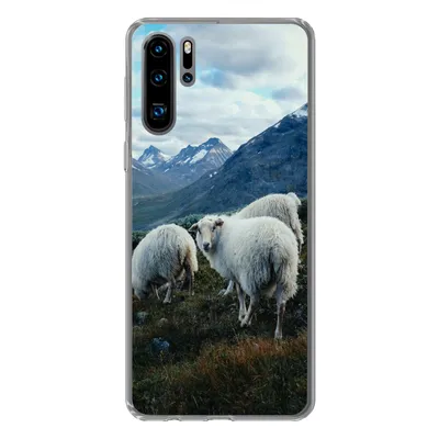 Produktbild von MuchoWow® Handyhülle Schutzhülle Hülle für Huawei P30 Pro Schafe - Natur - Berge Silikon Softcase Handy Hülle - Schutzdeckel