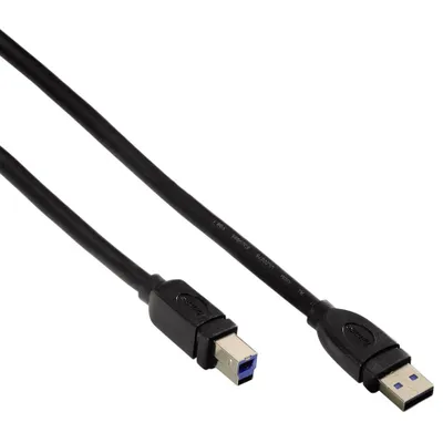 Produktbild von Hama USB Datentransferkabel für Drucker, Scanner, Festplatte - 5 m - ja - USB - Schwarz