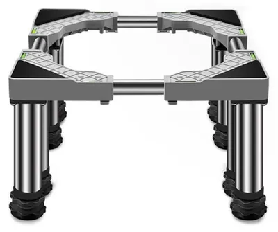 Image de Socle réglable pour machine à laver, sèche-linge, réfrigérateur, de 45 à 65 cm, hauteur de 25 cm, avec 8 pieds