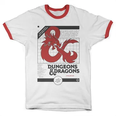 Produktbild von Dungeons & Dragons - 3 Volume Set Ringer Tee - Large - WhiteRed