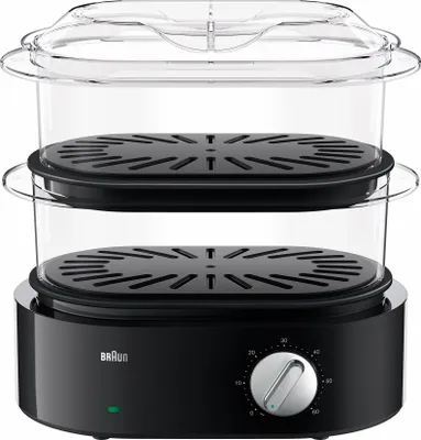 Produktbild von Braun FS 5100, 2 Korb/Körbe, Schwarz, Arbeitsplatte, Drehregler, Vorderseite, 3,1 l