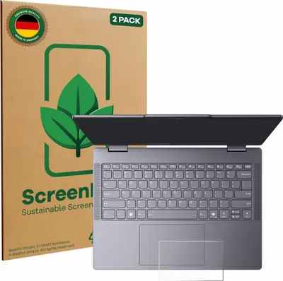 Produktbild von 2x ScreenLeaf Schutzfolie für Lenovo IdeaPad 5 2-in-1 14" Touchpad nachhaltiger Displayschutz Display Schutz Folie Klar Transparent