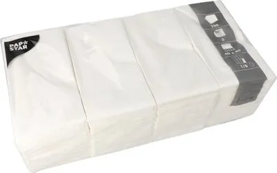 Produktbild von 250 Servietten, 3-lagig 1/8-Falz 40 cm x 40 cm weiss