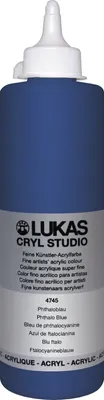 Produktbild von Lukas Cryl Studio Plastic Bottle Acrylfarbe Phthalo Blue 500 ml 1 stk