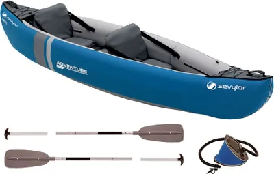 Immagine prodotto di Sevylor kayak a 2 posti Adventure™ Kit blu 314x88 cm canoa gonfiabile con 2x pagaia a una mano, borsa, F