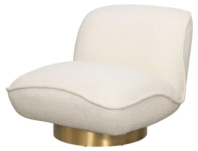 Productafbeelding van FURNLUX fauteuil Nua, wit en goud, 88 cm / Hoofdkleur: wit / Afmetingen: 88 x 77 x 92 cm