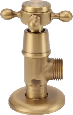 Image de Robinet d'arrêt à angle en laiton massif Robinet à triangle rétro épaissi pour le froid et le chaud Robinet d'arrêt d'eau antidéflagrant Antique