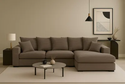 A sectional sofa in a living room setting.