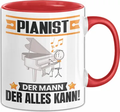 Produktbild von Pianist Tasse Geschenk für Pianist Der Mann Der Alles Kann Geschenkidee zum Geburtstag (Rot)