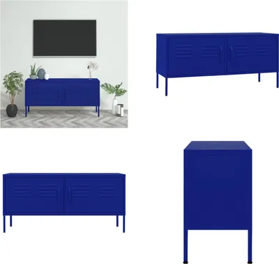 Produktbild von vidaXL TV Schrank Marineblau 105x35x50 cm Stahl - TV-Schrank - TV-Schränke - HiFi-Schrank - HiFi-Schränke
