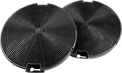 Two charcoal filters for a range hood.