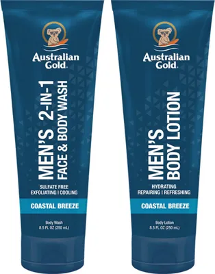 Image de Australian Gold Men's face and body wash 250 ml + body lotion 250 ml