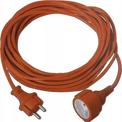 Zdjęcie produktu dla Przedłużacz ogrodowy EcoLight 10 m 2x1 mm² – pomarańczowy i wytrzymały