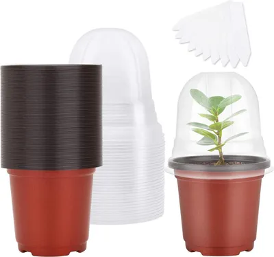 Zdjęcie produktu dla Doniczki do uprawy 30 sztuk 10cm doniczka plastikowa kopuła wilgoci