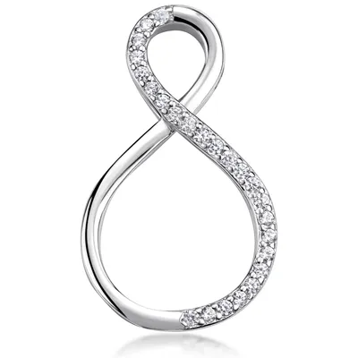 Produktbild von MATERIA by Matthias Wagner Unendlichkeitszeichen Kette mit Anhänger Silber 925 rhodiniert mit Zirkonia KA-223