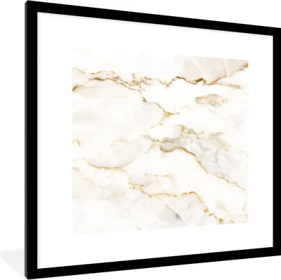Produktbild von MuchoWow® Gerahmtes Poster Marmor - Limette - Gold - Luxus - Marmoroptik - Weiß 40x40 cm - Poster mit Schwarzem Bilderrahmen Wandposter Rahmen Foto Bilder - Poster - Plakat im Rahmen
