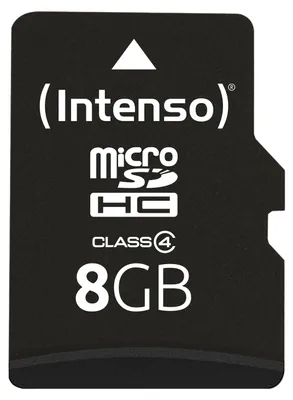 Zdjęcie produktu dla Intenso 3403460, 8 GB, SDHC, Klasa 4, 20 MB/s, 5 MB/s, Odporny na wstrząsy, Odporny na temperaturę, Odporny na promieniowanie rentgenowskie