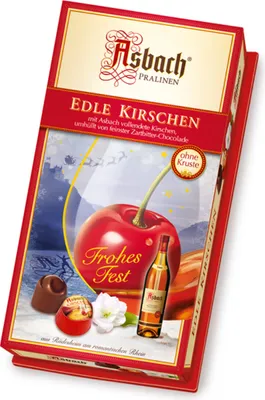 Produktbild von Asbach Pralinen Zartbitter mit Weinbrand Kirschen ohne Kruste 200g