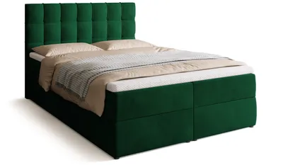 Produktbild von BroMARKT Boxspringbett DETROIT mit 2 Bettkasten, Bonell-Matratze, Polsterbett, Bett (Grün, Kronos 19, 140 x 200 cm)