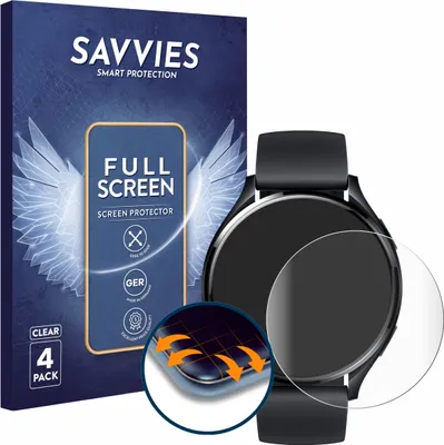 Produktbild von 4x Savvies Fullscreen Schutzfolie für Xiaomi Watch 2 Displayschutz Folie Fullcover Klar Transparent