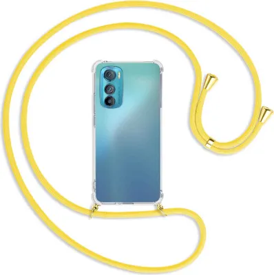 Produktbild von Handykette Backcover-Schutzhülle mit Band (Metall goldfarben) für Motorola Edge 30 5G - gelb
