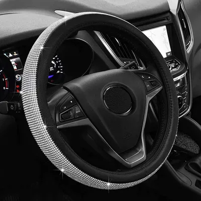 Produktbild von Lenkradbezug Glitzer, Bling Bling Leder Lenkradhülle, Universal Rutschfest Lenkrad Abdeckung Auto-Dekozubehör