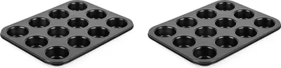 Image de Lot de 2 moules à muffins – Pour 24 muffins – 35,5 x 26,5 cm – Revêtement antiadhésif – Jusqu'à 280 °C