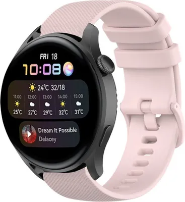 Produktbild von Strap-it Huawei Watch 3 (Pro) Luxus-Silikonarmband (Rosa)