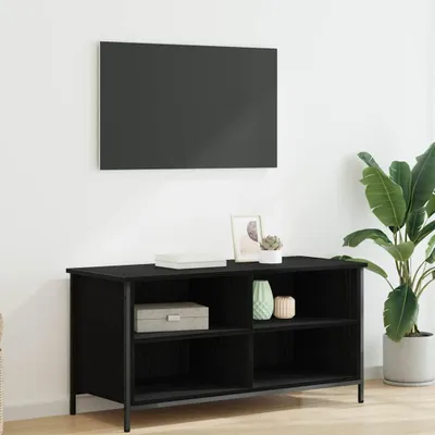 Image de Maison Exclusive - Meuble TV, dimensions 100 x 40 x 50 cm, finition noire imitation chêne, fabriqué en panneaux de particules