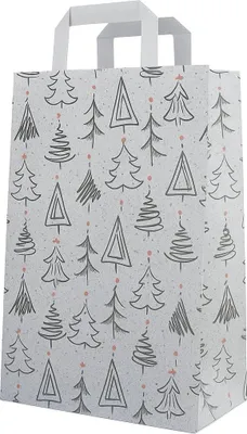 Produktbild von Papiertragetasche weiß, "Weihnacht", 70 g/qm, 22 + 10 x 36 cm 50 Stück
