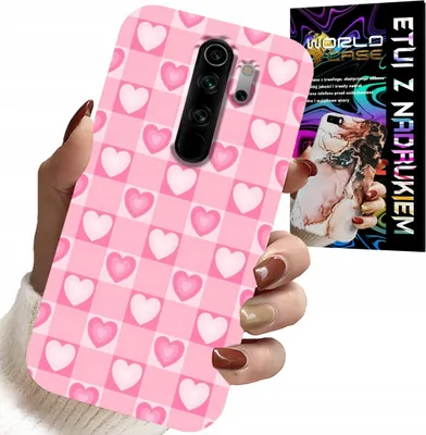 Immagine prodotto di Custodia Per Xiaomi Redmi 9 - Cuori Rosa + Vetro