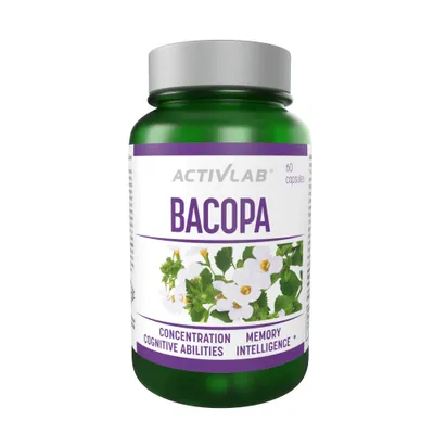 A product shot of a bottle of Activlab Bacopa capsules.