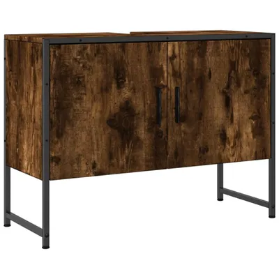 Obrázok produktu pre vidaXL Umývadlo Vanity Unit Smoked Oak 80x33x60 cm Drevo Materiál