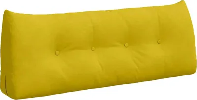 Imagen del producto de vidaXL Cojín para la espalda, color amarillo, 120 x 24 x 50 cm, de terciopelo